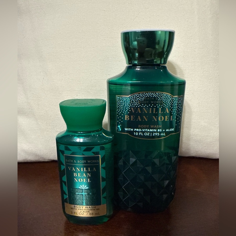 Bath & Body Works Vanilla Bean Noel Body Wash . 10oz and 3oz